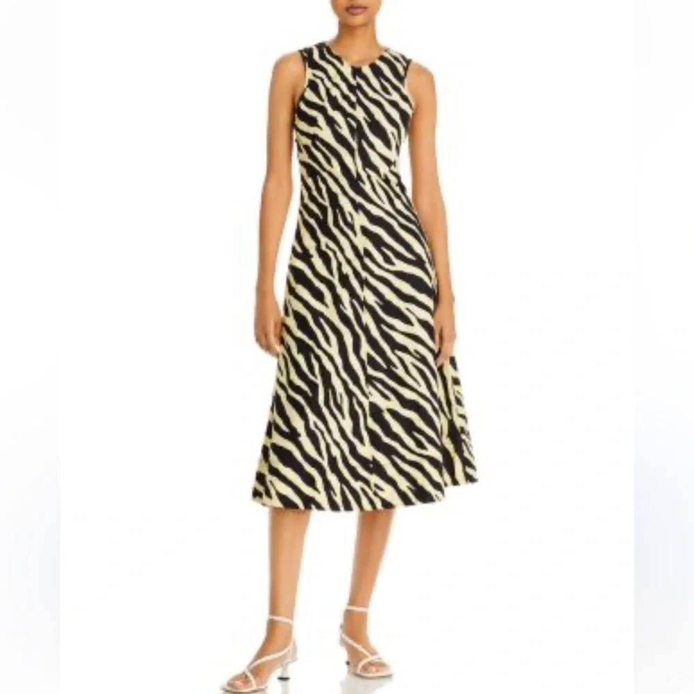 Proenza Schouler White Label Zebra Midi Dress Size 4 Cotton - Picture 2 of 11